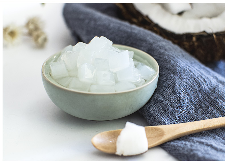 创实 原味椰果肉椰果粒水晶果珍珠果冻奶茶原料椰果奶茶长条形1kg