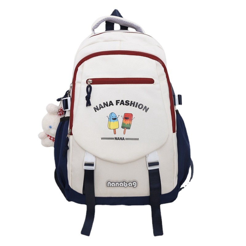 2023 Wholesale Schoolbag Female Lightweight Junior High School High School Backpack Girls Contrast Color Backpack