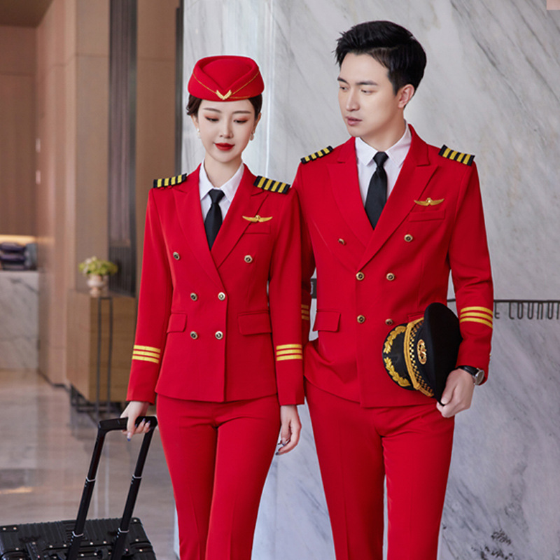 春秋新品男女军鼓队演出服铁路南航空姐乘务员机长铁路学生班服