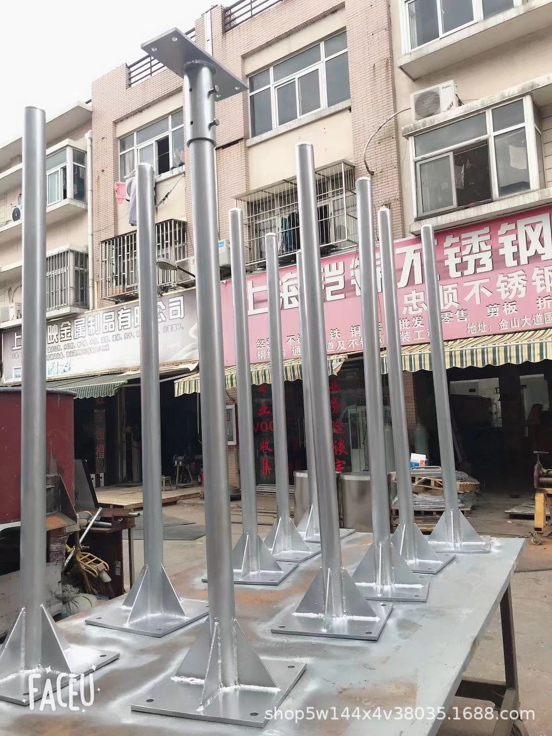 风力发电机立杆立柱底座监控立杆支撑架拉索塔架展示架喷漆烤漆