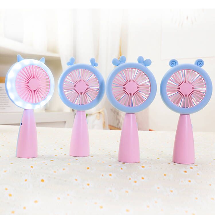 New Good-looking Cartoon Cute Pet Light Handheld Two-Gear Rechargeable Fan Outdoor Portable Mini Pocket Fan