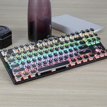 美尚k917金属面板朋克 有线真机械键盘轴 87键青轴游戏竞技笔记本