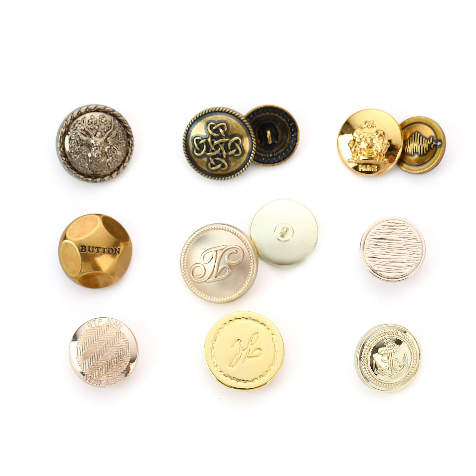 Manufacturers Can Set Zinc Alloy Metal Hand Sewing Button Can Set round Logo Concave Overcoat Clothes Accessories Cufflinks Cufflinks