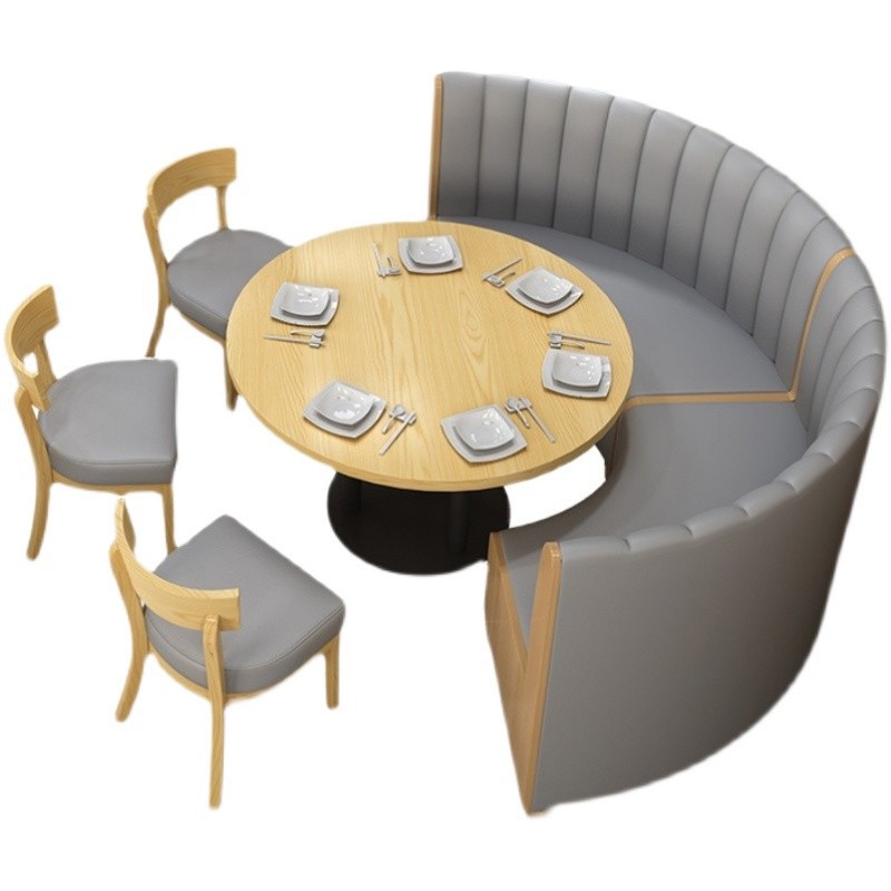 餐厅饭店包间烧烤店酒馆音乐餐吧火锅店半圆弧形沙发卡座桌椅组合