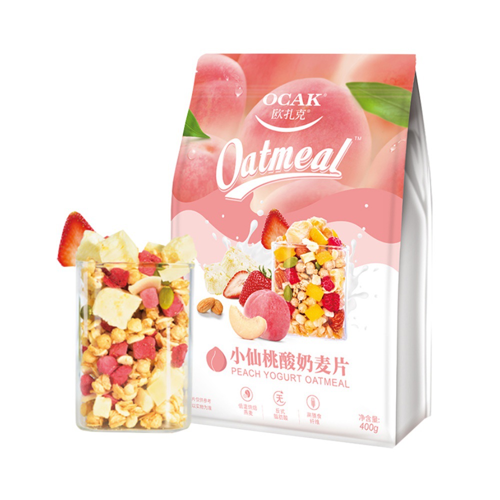 欧扎克整箱400g*12袋酸奶果粒麦片即食干吃冲饮早餐玫瑰可可芝士