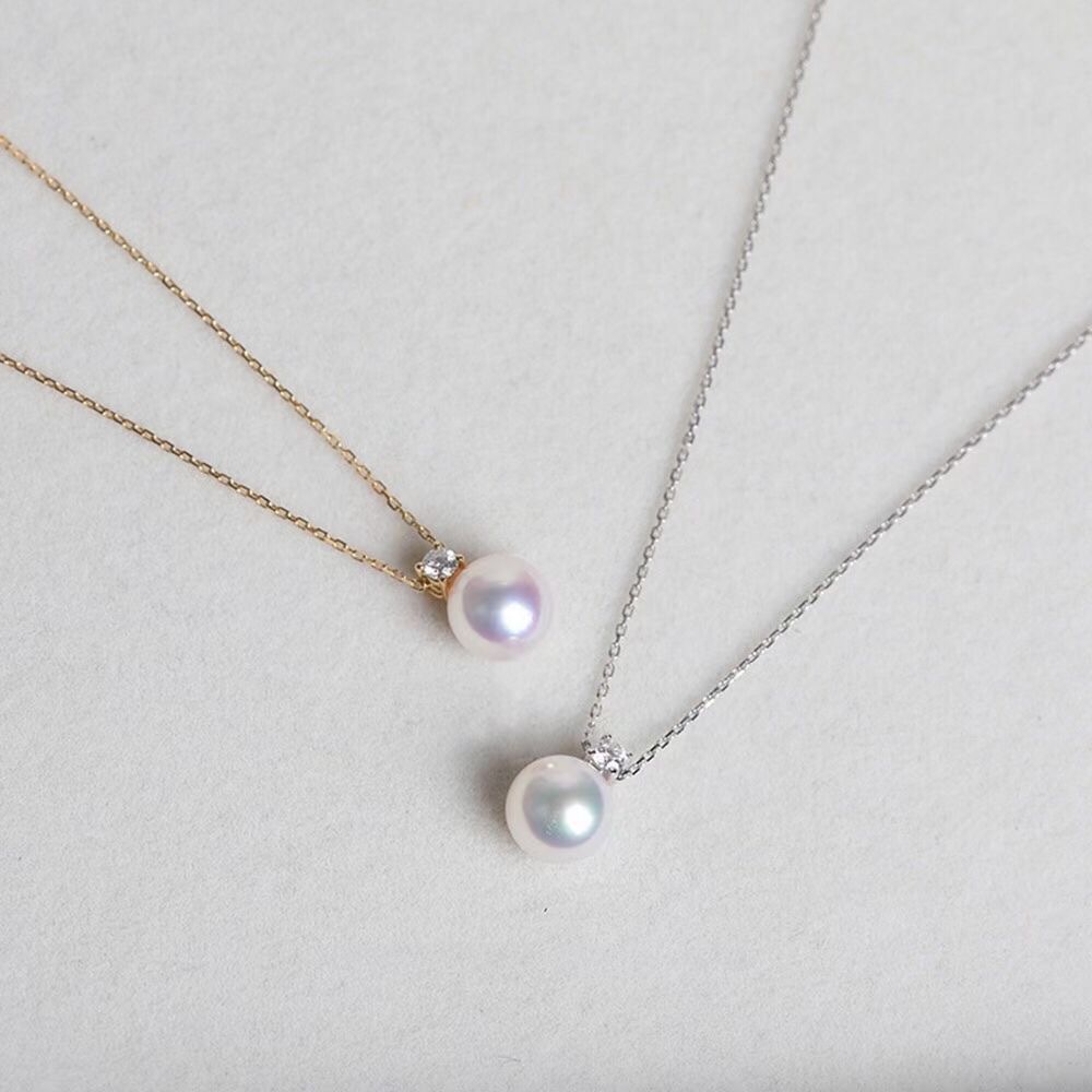 天然珍珠8-9mm正圆无暇强光王妃戴妃款吊坠s925纯银套件配万能链-阿里