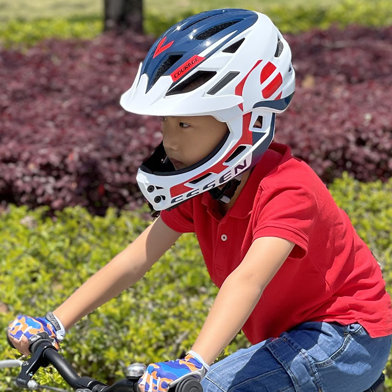 essen儿童头盔批发平衡车滑步车全盔自行车头盔骑行头盔可拆下巴