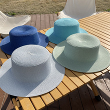 复古法式欧美风网红草帽遮阳帽防晒海边沙滩帽子女夏大沿太阳帽