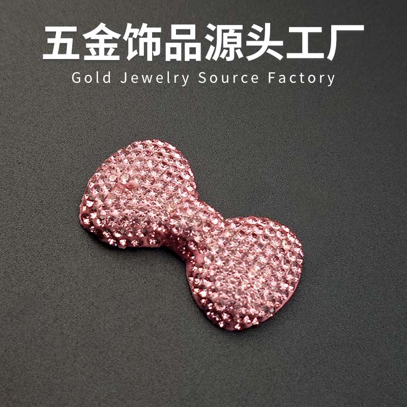满钻水晶蝴蝶结立体装饰饰品 可爱粉白DIY百搭手机壳装饰现货饰品