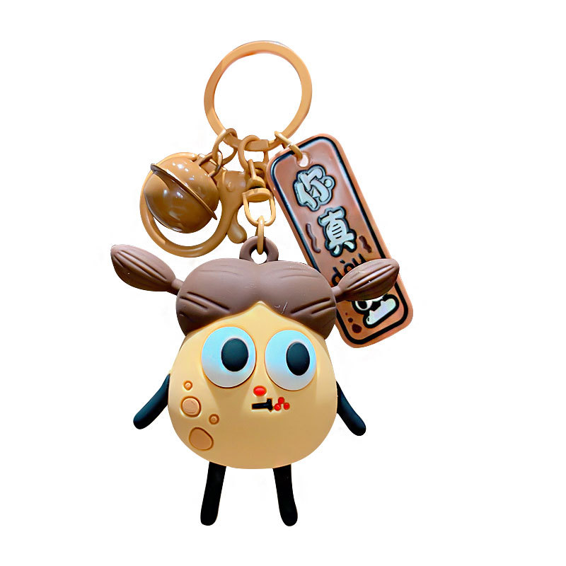 Cute Cartoon Braid Potato King Keychain Couple Car Shape School Bag Keychain Pendant Little Creative Gifts Wholesale