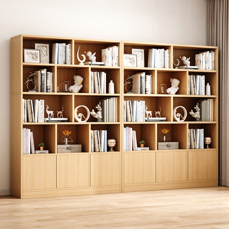 实木书柜落地酒柜客厅靠墙置物柜家用收纳储物办公室展示格子书架