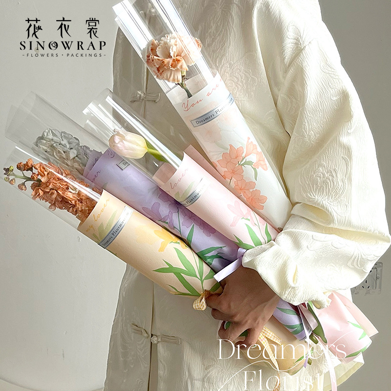 flower dress mother‘s day wish single flowers wrapping paper paris paper waterproof dacal paper bouquet packaging