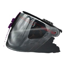 头盔镜片电动摩托车挡风镜面罩玻璃高清透明防晒雾全遮挡配件通用