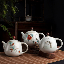 精品月白汝窑开片可养茶壶陶瓷功夫茶具大容量过滤泡茶器家用单壶