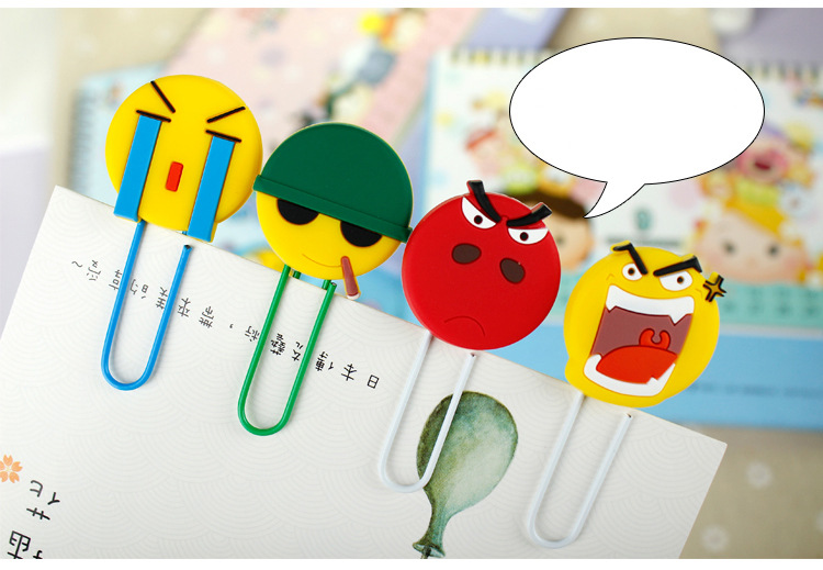 笑脸表情回形针书签创意可爱金属曲别针彩色回行针卡通韩版曲别针