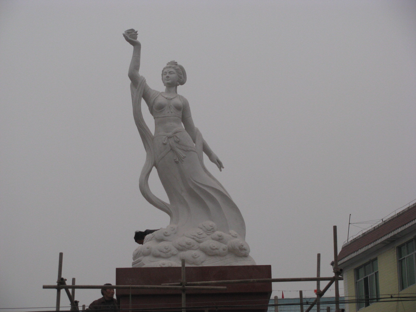 供应花岗岩荷花仙子石雕公园荷塘广场汉白玉仙女景观雕塑摆件