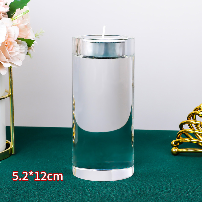 European Crystal Candlelight Dinner Candle Holder K9 Romantic Simple Dining Table Factory Wholesale Hotel KTV Supplies Gifts