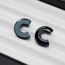 天然黑玛瑙C形配件设计师独特个性高品质镶K配石