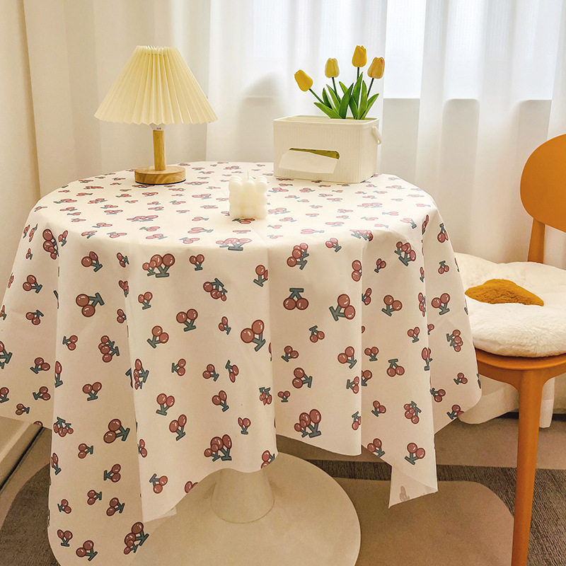 Ins Style Pastoral Fresh Student Dormitory Desk Flannel Tablecloth round Table Table Tablecloth Cover Towel Dining Table Wholesale