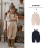 Baby Bib Autumn ins Wind men and women baby Plush trousers Korean Edition Western style Easy rompers