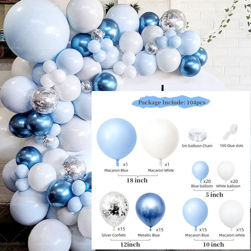 Cross-Border Balloon Set New Macaron Rubber Balloons Birthday Party Decoration Balloon Chain Combination Set Wholesale