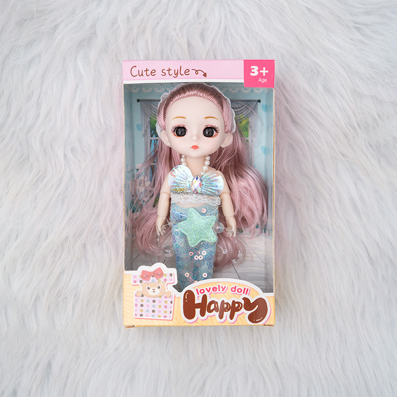 Dress-Up Mermaid Doll Yi Tian Barbie Doll Children Girl Princess 24cm Doll Toy Set Wholesale