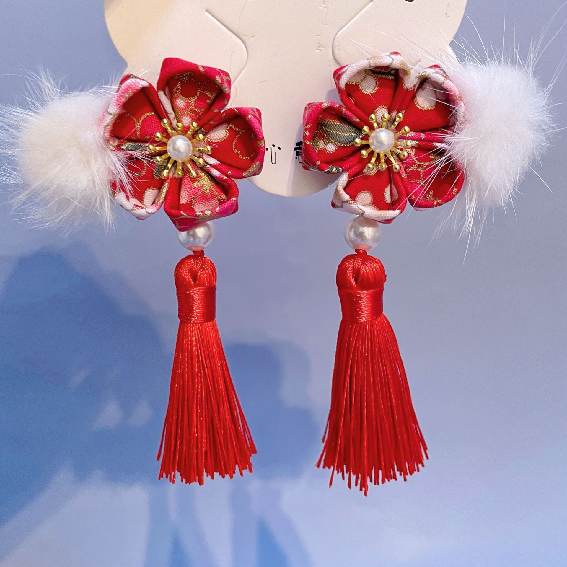 小女孩过年喜庆发夹儿童新年流苏中国风发饰女童汉服头饰国潮发卡