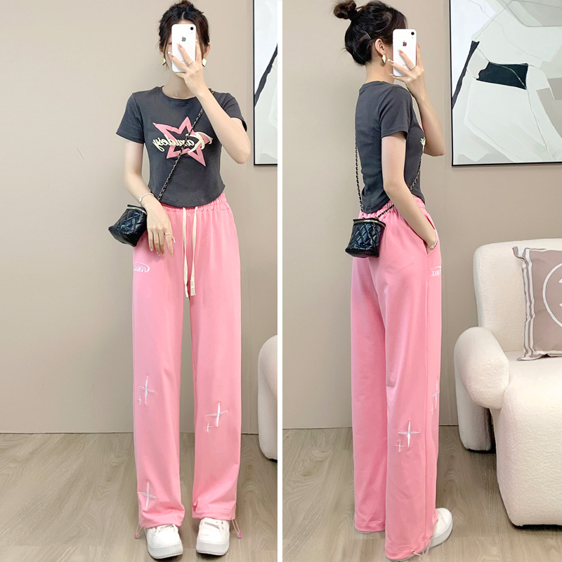 运动套装女夏季2023年新款韩版炸街减龄时尚显瘦休闲两件套ins潮