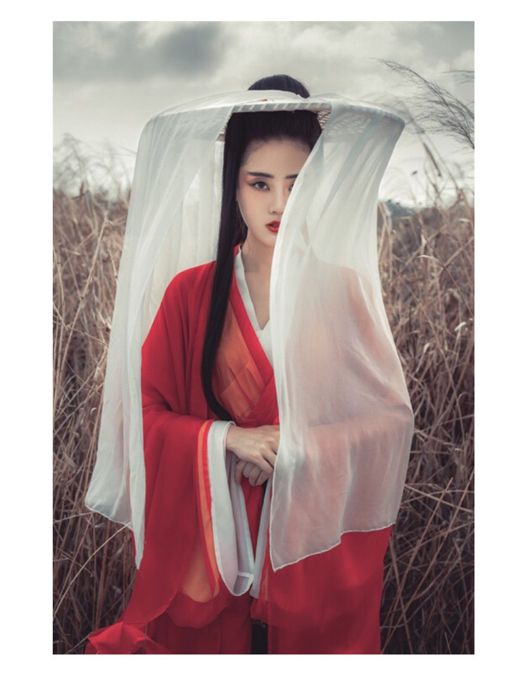 古装斗笠面纱笠帽汉服帽子摄影风斗影楼用品cos道具写真流苏侠客