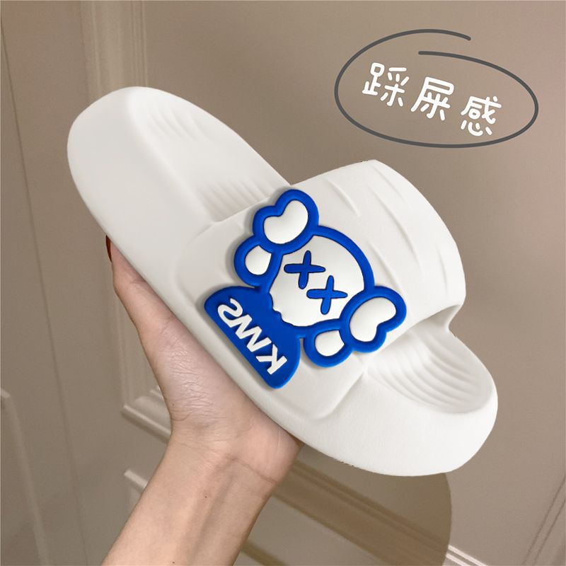 Cute Slippers Female Couple Summer Outdoor Wear Indoor Home Non-Slip Bath Soft Platform Shit Feeling Slippers Men