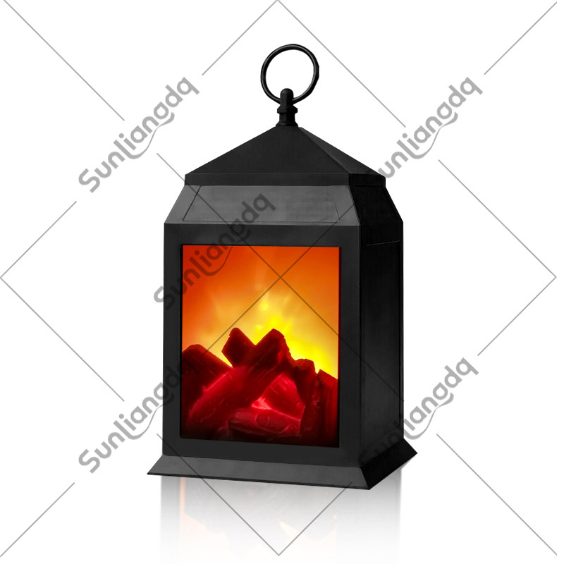 Flame Fireplace Storm Lantern Smart Touch Switch Simulation Fire Charcoal Ornaments 