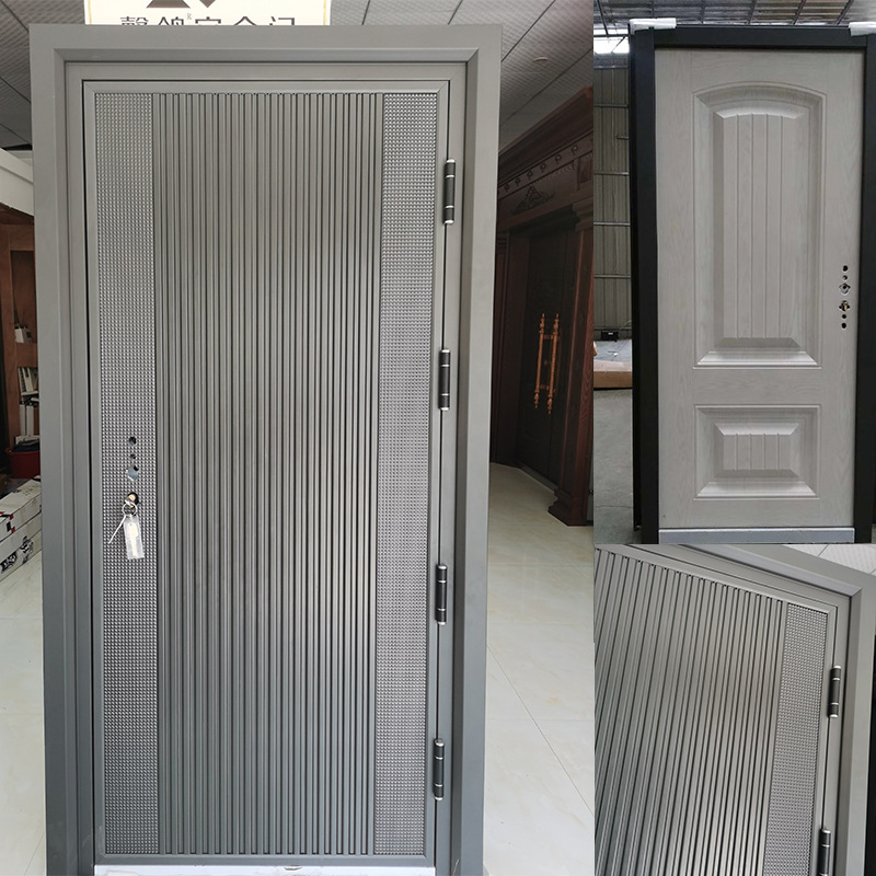 仿铸铝卡门加厚甲级防盗门铝箔填充隔音防撬入户门指纹密码安全门