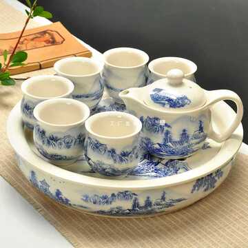 双层茶杯防烫功夫茶杯茶具套装陶瓷茶盘大号双层杯整套功夫茶具