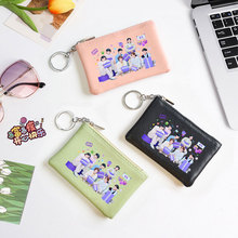 新款韩版荔枝纹拉链零钱包带钥匙圈短款卡片硬币钥匙收纳包袋