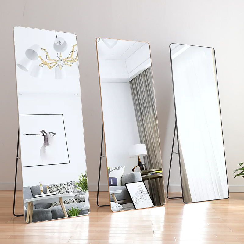 Full-Length Mirror Dressing Floor Mirror Home Slimming Wall-Mounted Wall Sticking Ins Internet Celebrity Bedroom Makeup Three-Dimensional Full-Length Mirror