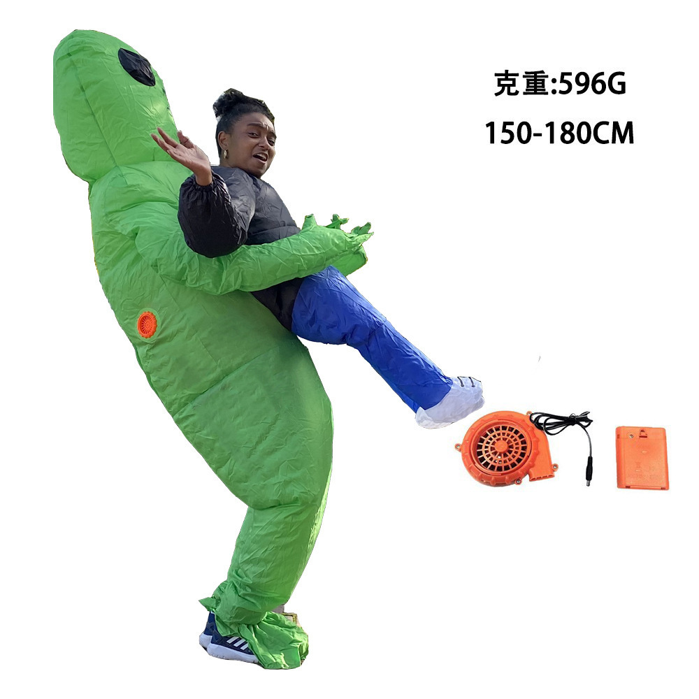 Cross-Border Amazon Halloween Costume Spoof Props Alien Inflatable Clothing Same Ghost Hug Green Ghost Clothing