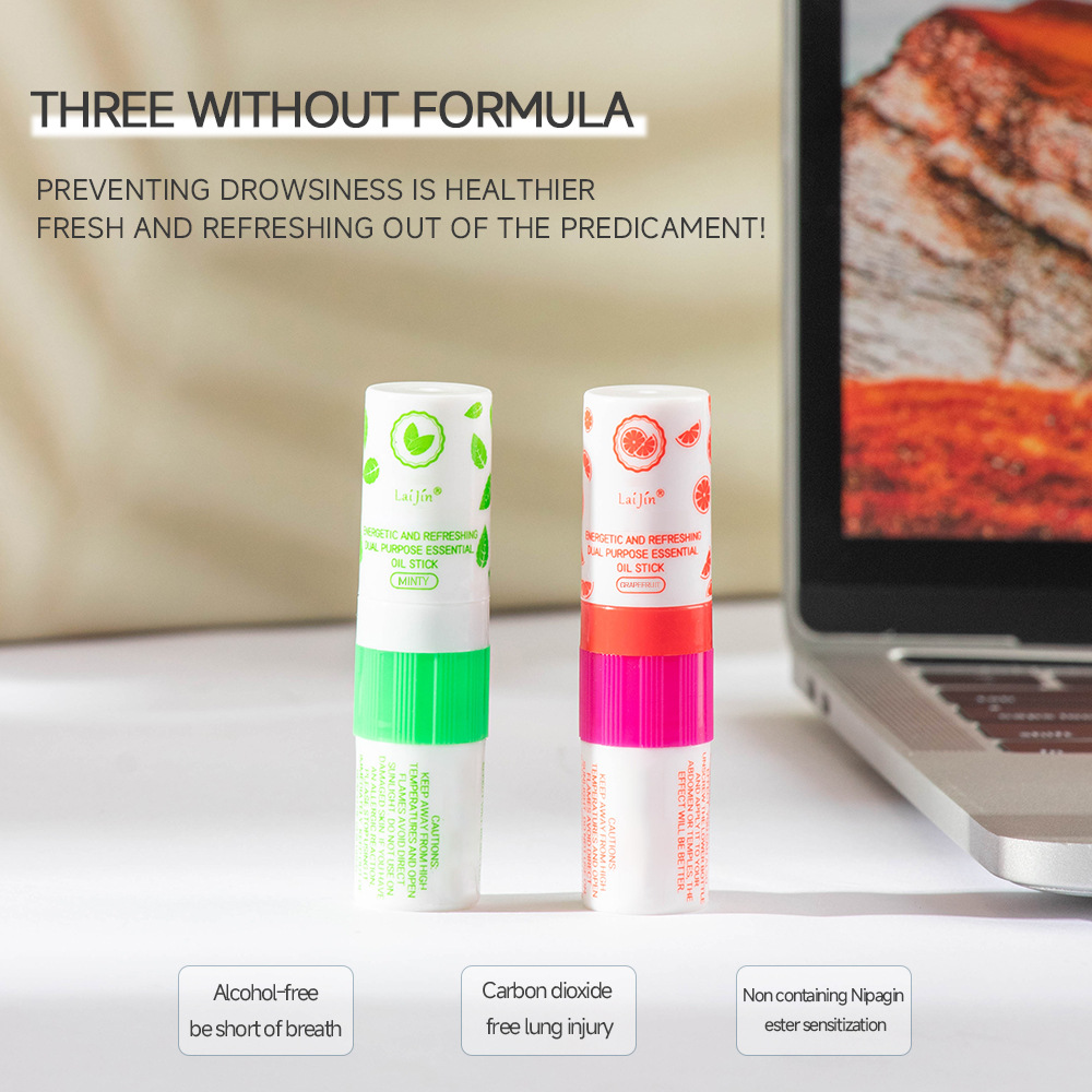 跨境全英文泰国双用鼻通鼻吸棒提神精油瓶鼻通棒清凉薄荷防困神器