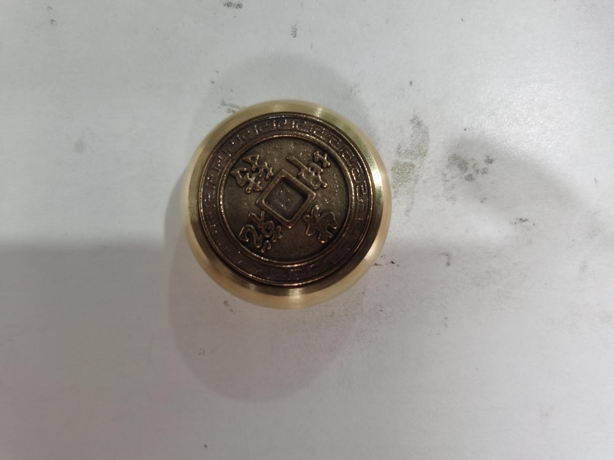 黄铜扭转乾坤转转钱旋转铜转钱转转钱手把件双面扭转乾坤转转钱
