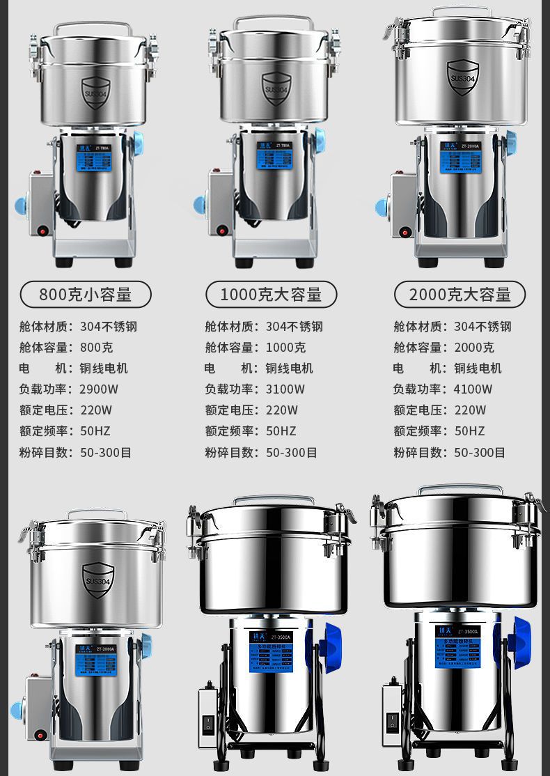 4500克多功能粉碎机商用五谷杂粮打粉机家用三七超大容量研磨药材