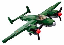 一件代发小鲁班拼装积木儿童益智玩具男孩军事飞机空中轰炸机