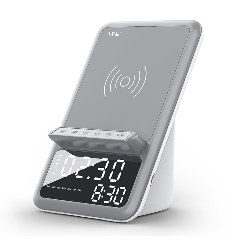 Bluetooth Speaker Clock Alarm Clock Calendar Wireless Charger Multi-Function Mobile Phone Bracket New Annual Meeting Gifts Bluetooth Speaker