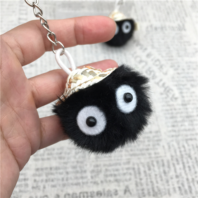 煤炭球灰尘精灵黑炭可爱背包卡通毛绒挂件婚礼小礼物小配件钥匙扣