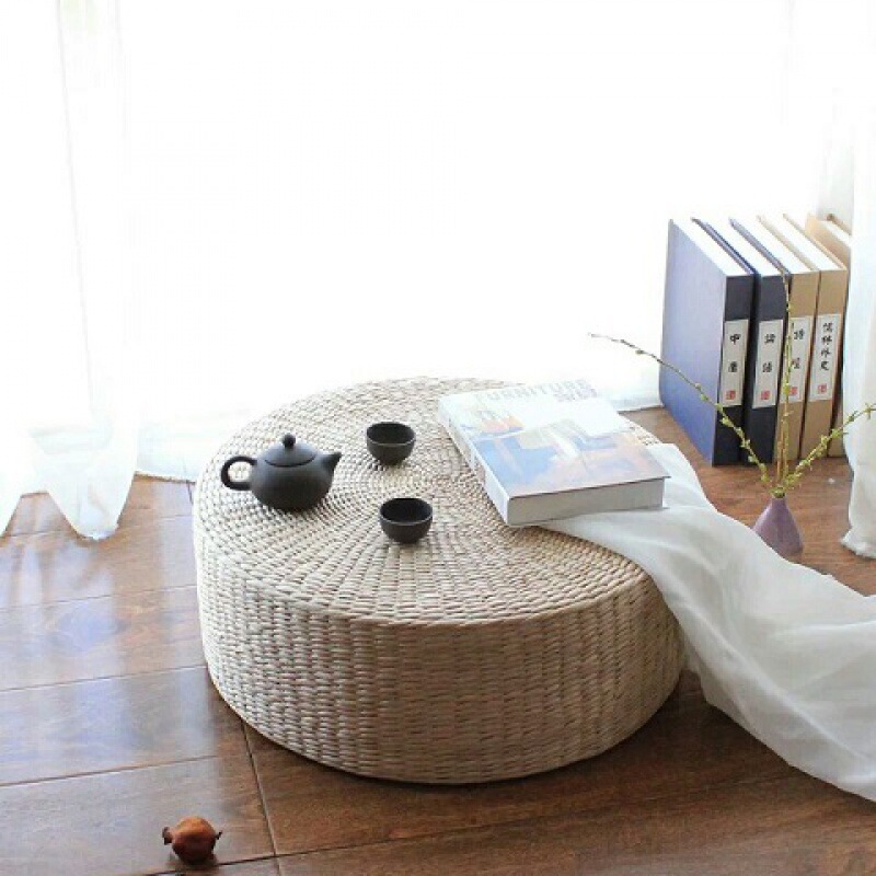 蒲团茶道草编榻榻米垫打坐拜佛垫加厚禅修垫禅坐坐垫藤编蒲垫蒲草