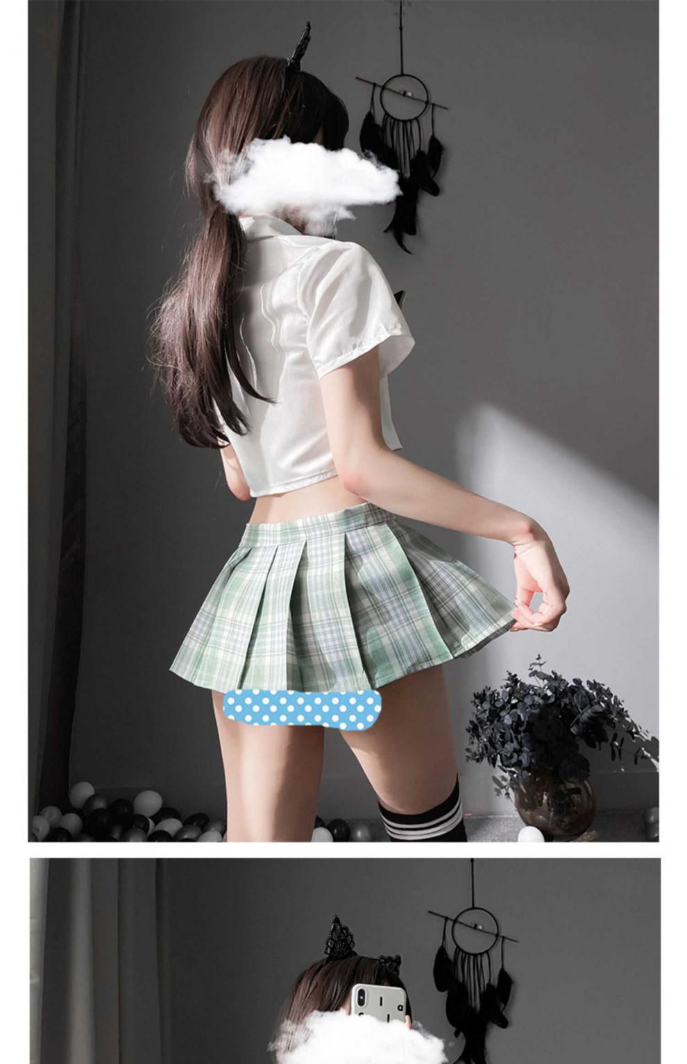 厂家直发jk迷你无裤夏季户外女走光露出半身超短裙百褶裙没内