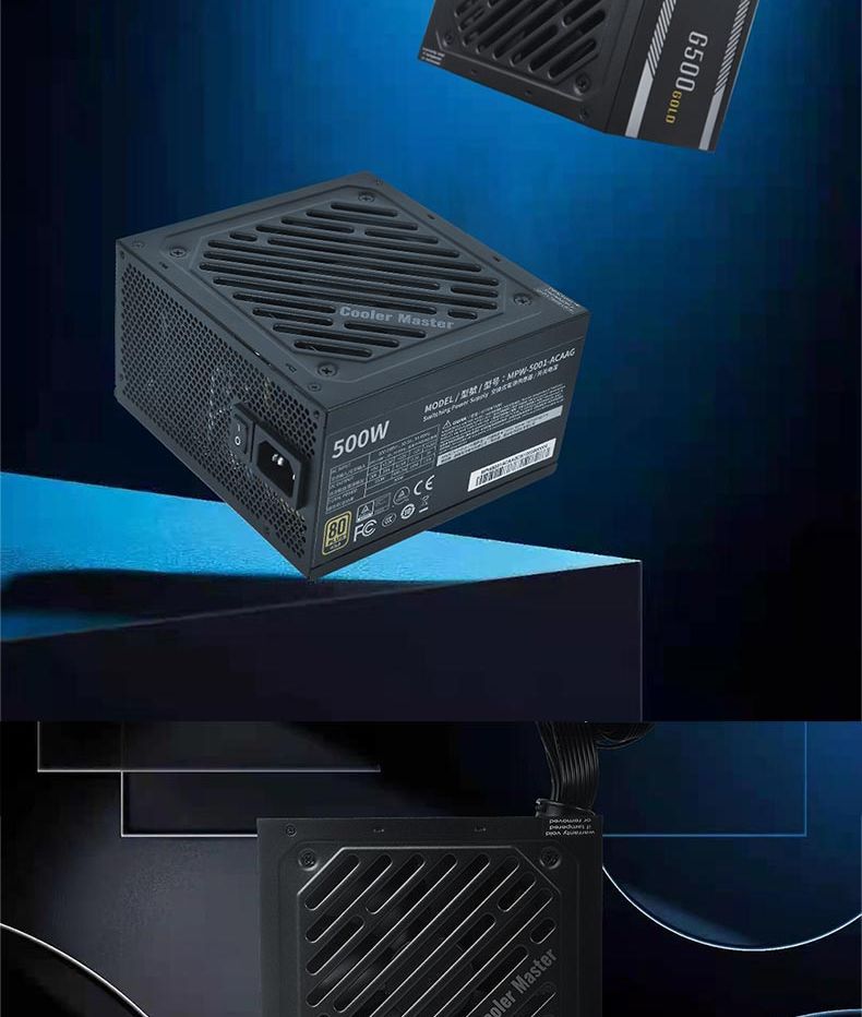 酷冷至尊g500金牌非模组额定500w台式电脑主机电源静音80plus金牌