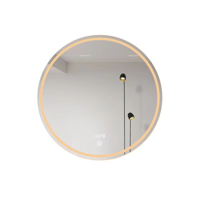 Bathroom Bathroom Mirror Modern Smart with Light Simple round Light Luxury Mirror Touch Screen Wall Hanging Defogging round Mirror