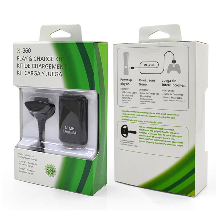 Xbox360 Battery 2-in-1 Package Xbox360 Wireless Handle Lithium Battery + USB Charging Cable Battery Pack