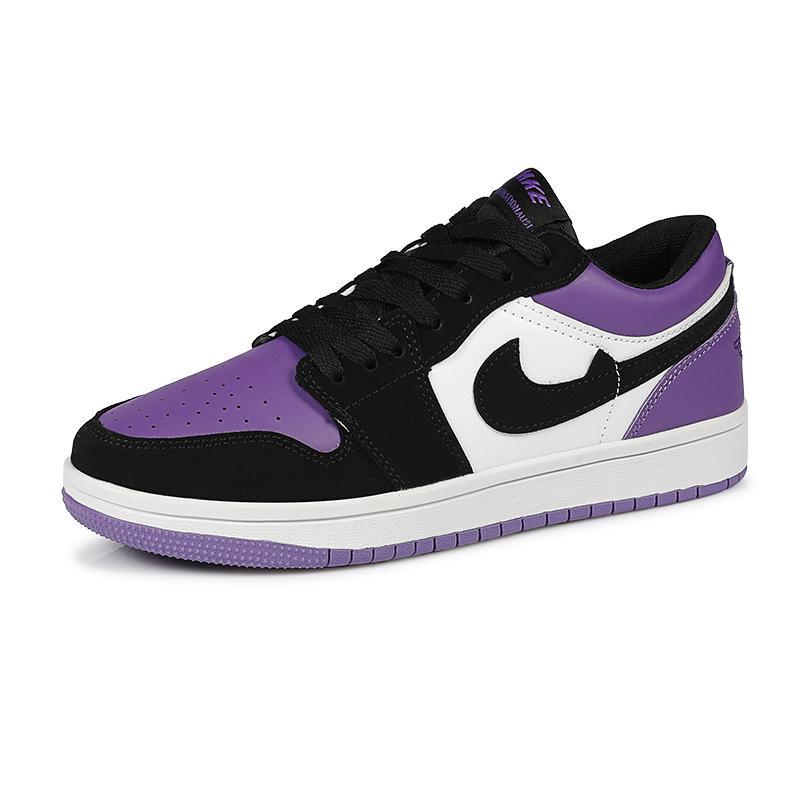 韩版潮流aj男鞋高中学生休闲运动鞋薄荷绿郭艾伦低帮板鞋黑紫色女