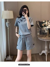 新中式国风休闲运动套装女夏季显瘦小个子时尚减龄短袖短裤两件套