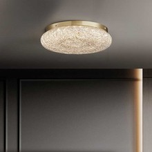 高档现代吸顶灯轻奢极简圆形客厅卧室灯创意个性树脂全铜灯饰